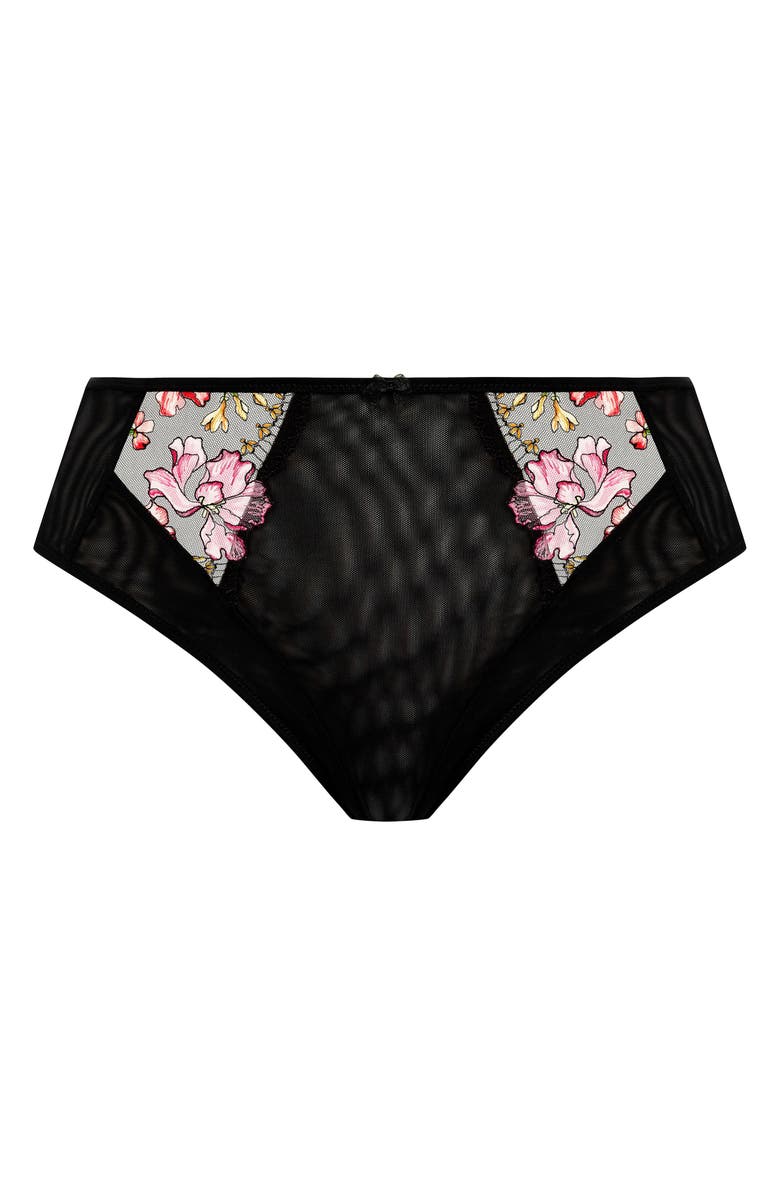 Elomi Teagan High Leg Briefs, Alternate, color, Black/ Rainbow