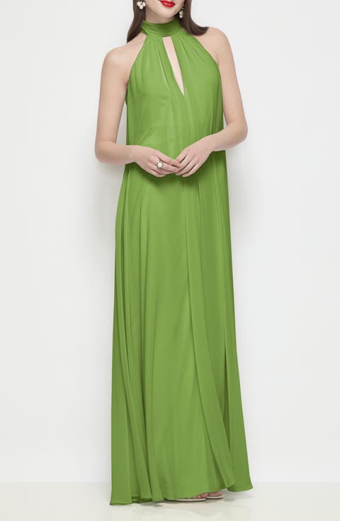 christmas green bridesmaid dresses Emerald Green Velvet Bridesmaid Dress 2021 Scoop Modest Maxi Dress with Long Sleeves Custom Color / 10