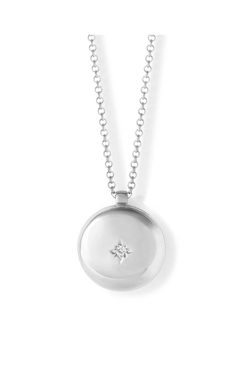 Astley Clarke Silver Medium Biography Locket Necklace, Main, color, Silver