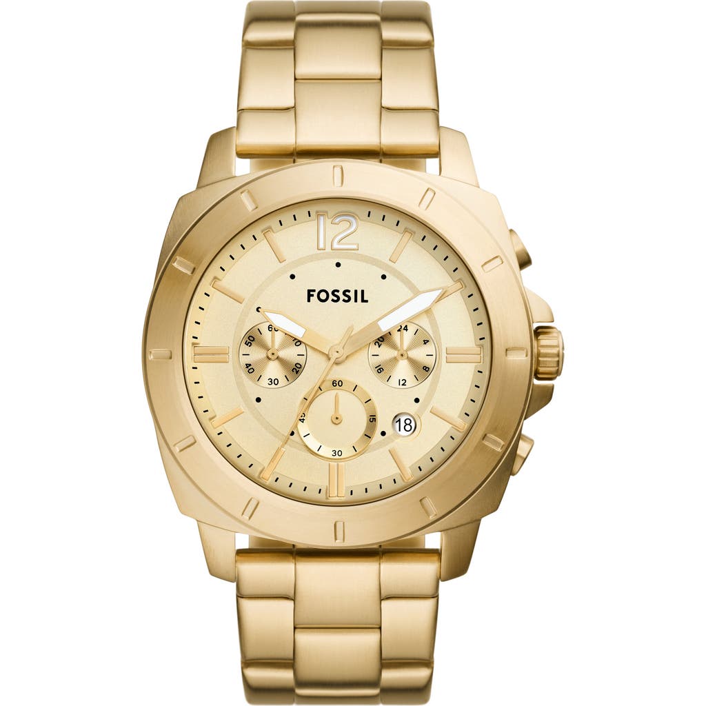 Fossil Privateer Bracelet Strap Chronograph Watch, 45mm In Gold