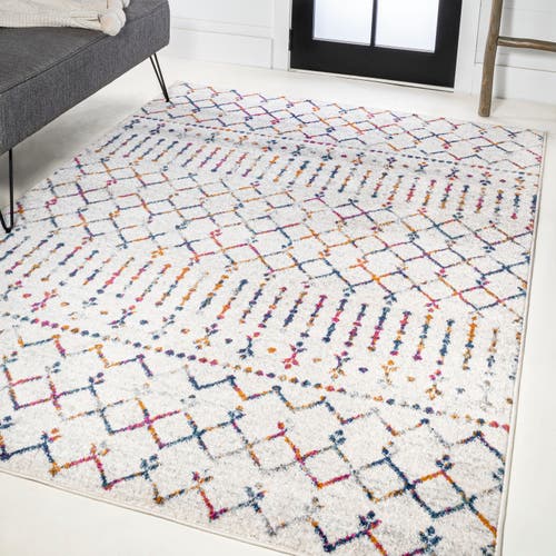 Jonathan Y Moroccan Hype Boho Vintage Diamond Area Rug In Cream/multi