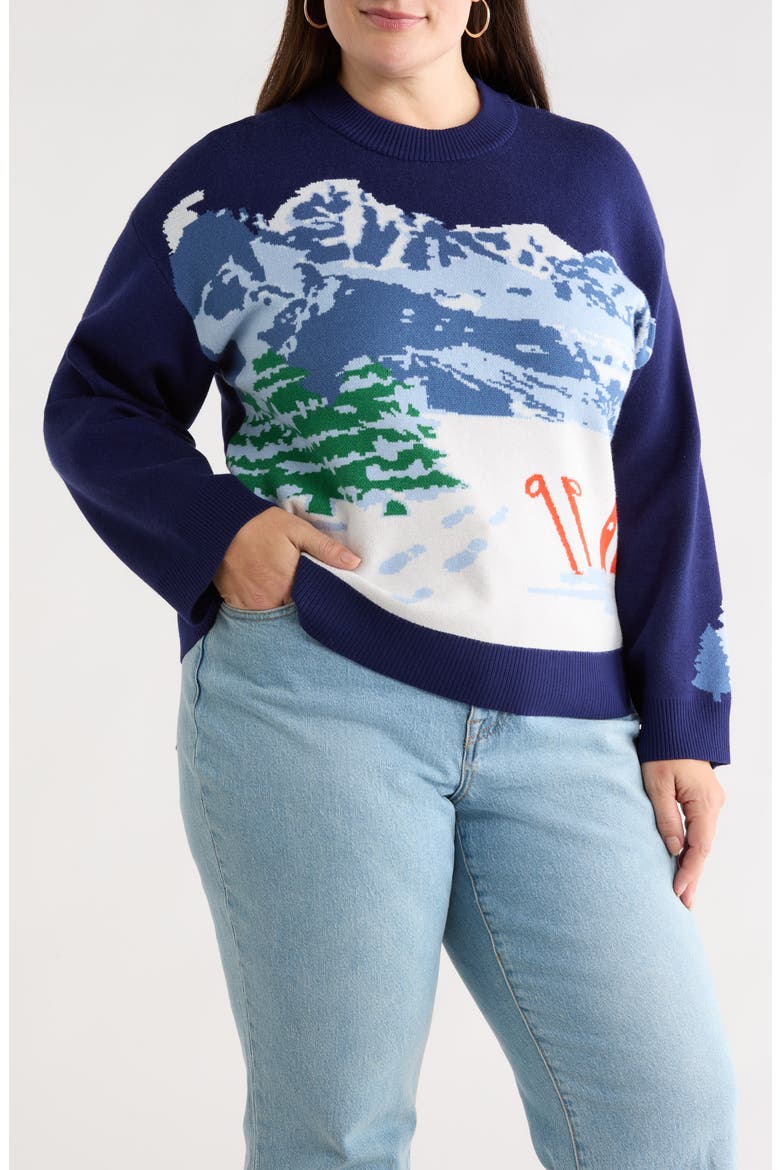 Mystic Mountain Sweater, Main, color, NAVY MULTI