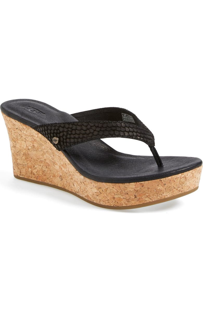 UGG<sup>®</sup> Australia 'Natassia Mar' Platform Wedge Thong Sandal, Main, color,