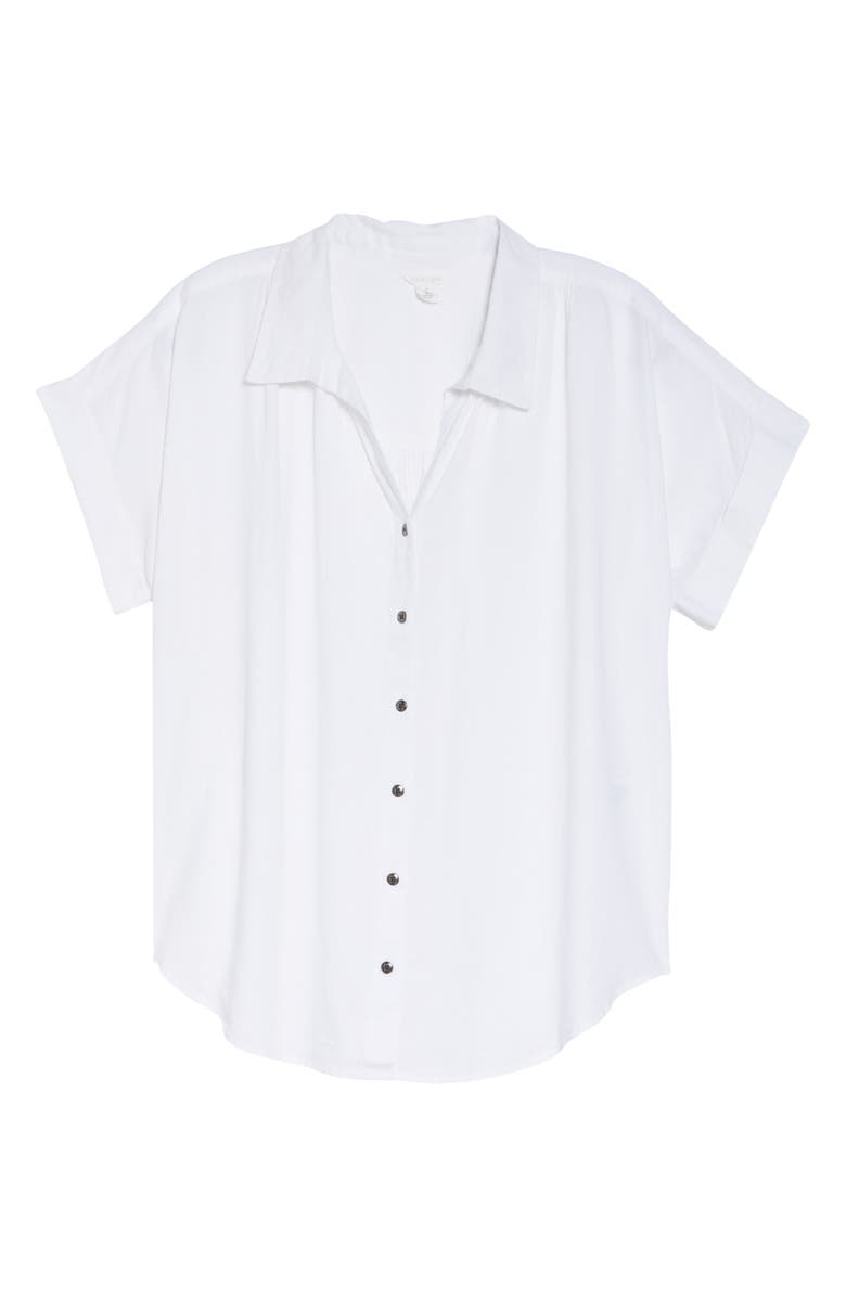 Caslon<sup>®</sup> Linen Blend Camp Shirt, Alternate, color,