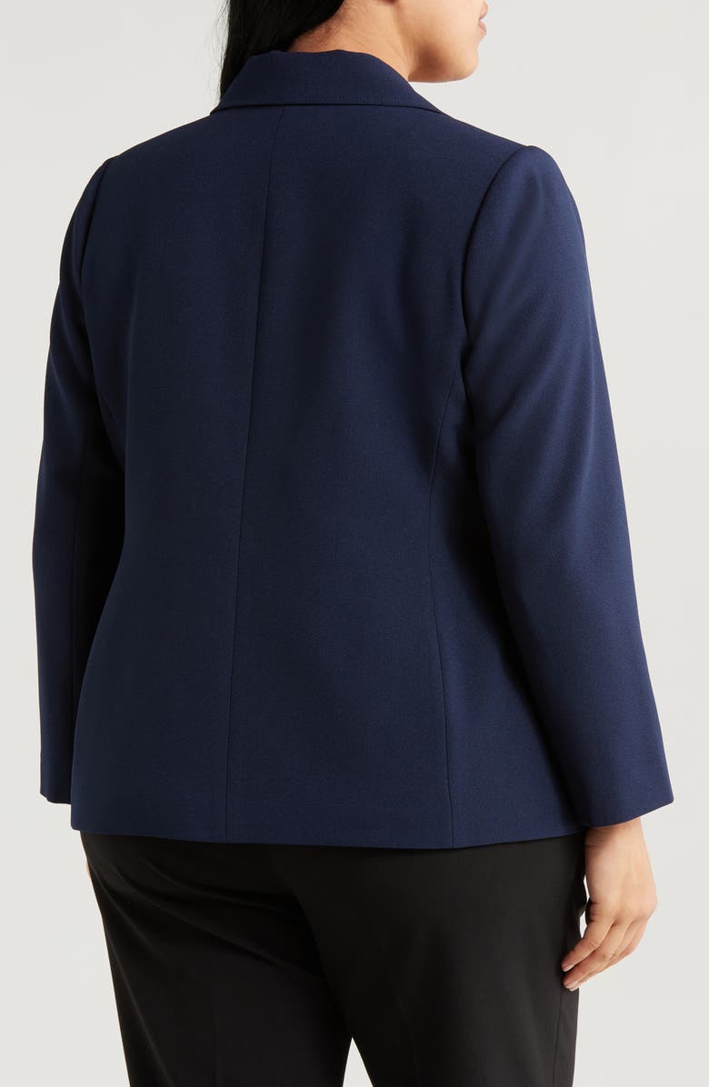 Tahari ASL One-Button Blazer, Alternate, color, Deep Navy