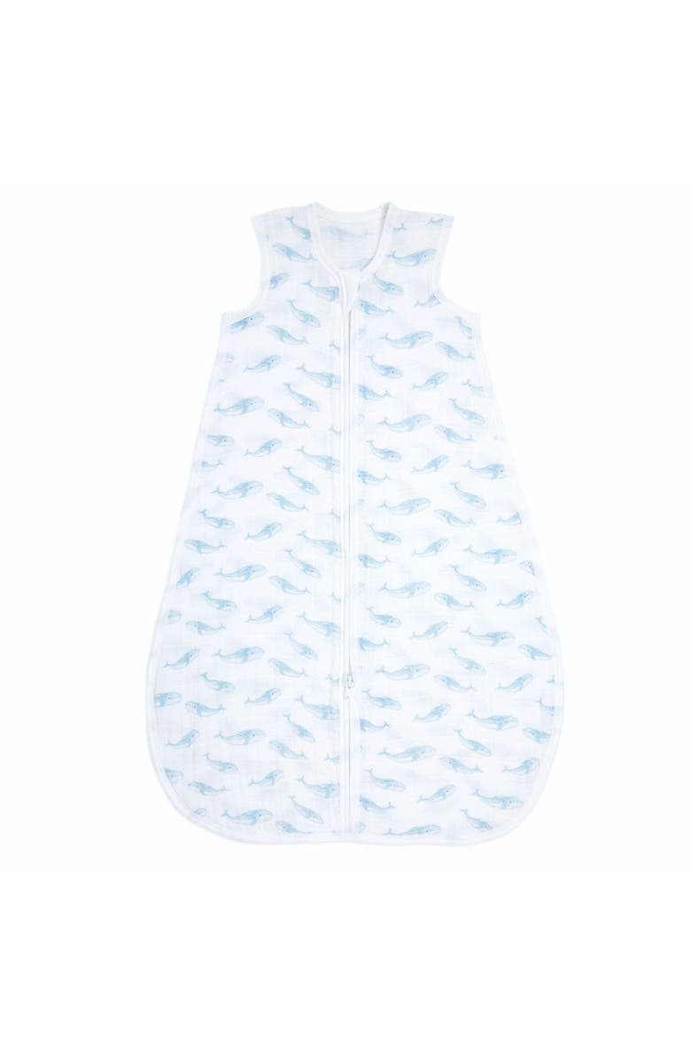 aden + anais Boutique Baby Sleeping Bag, 100% Organic Cotton Muslin, Wearable Swaddle Blanket for Girls & Boys, Breathable & Lightweight, TOG Rating 1.0, Main, color, Oceanic