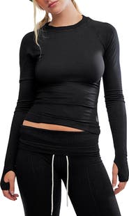 Free People FP Movement Take Flight Base Layer Cropped T-Shirt