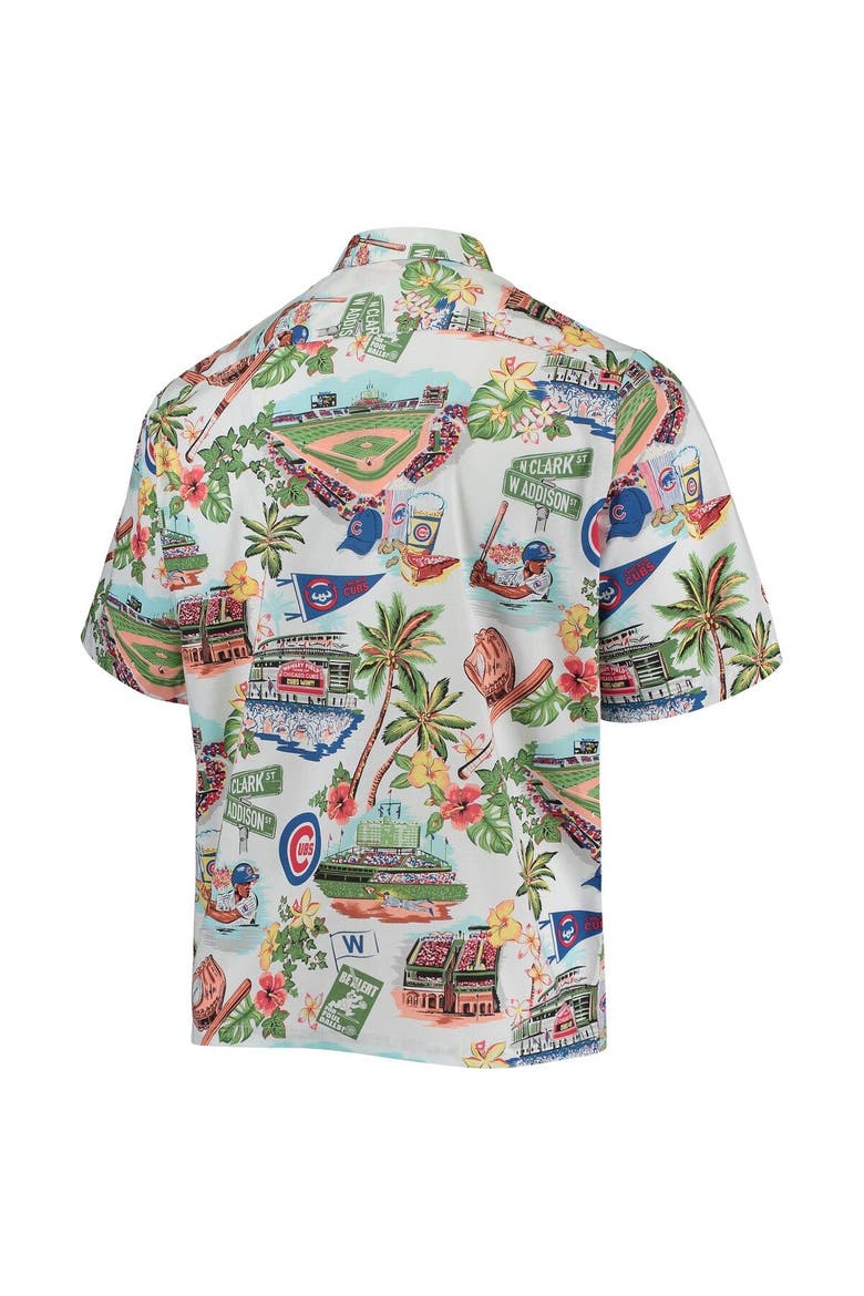 Men's Reyn Spooner White Chicago Cubs Scenic Button-Up Shirt, Alternate, color, White