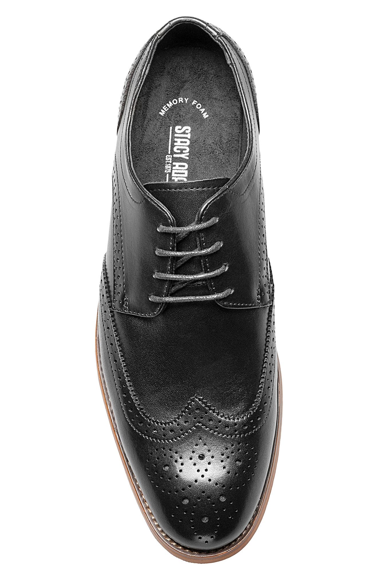 Stacy Adams David Leather Wingtip Derby, Alternate, color, 