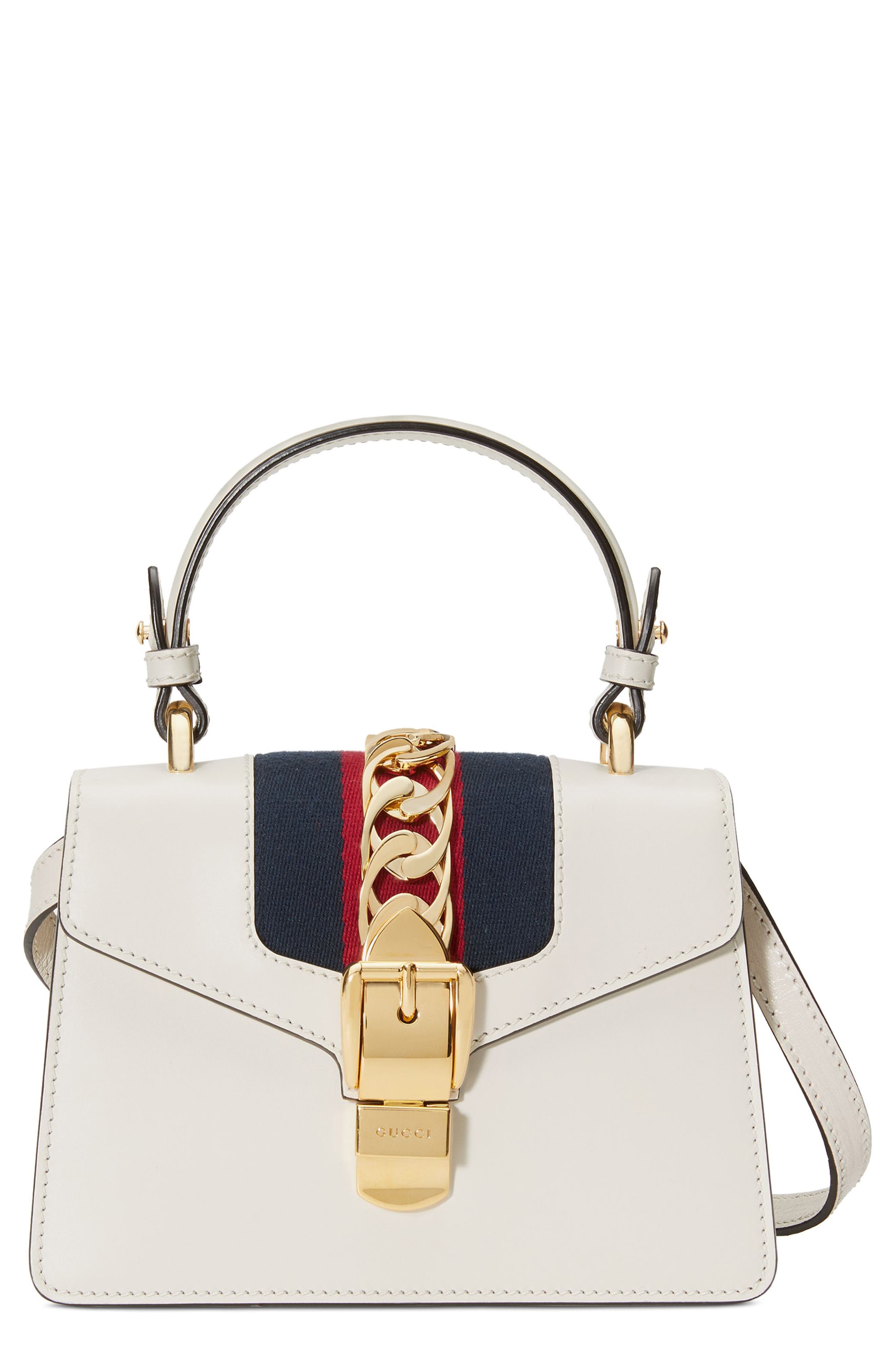 Gucci Mini Top Handle Leather Shoulder Bag, Main, color, 