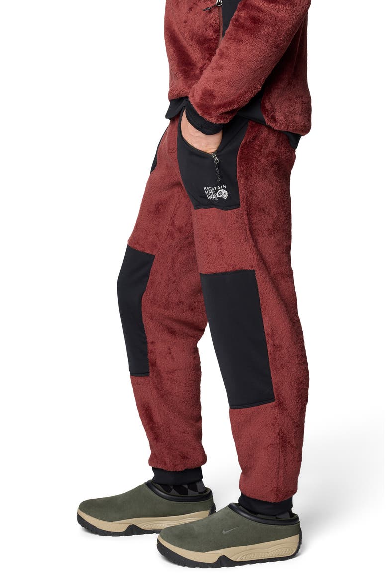 Polartec® High Loft Fleece Pants, Alternate, color, BOURBON BROWN/ BLACK