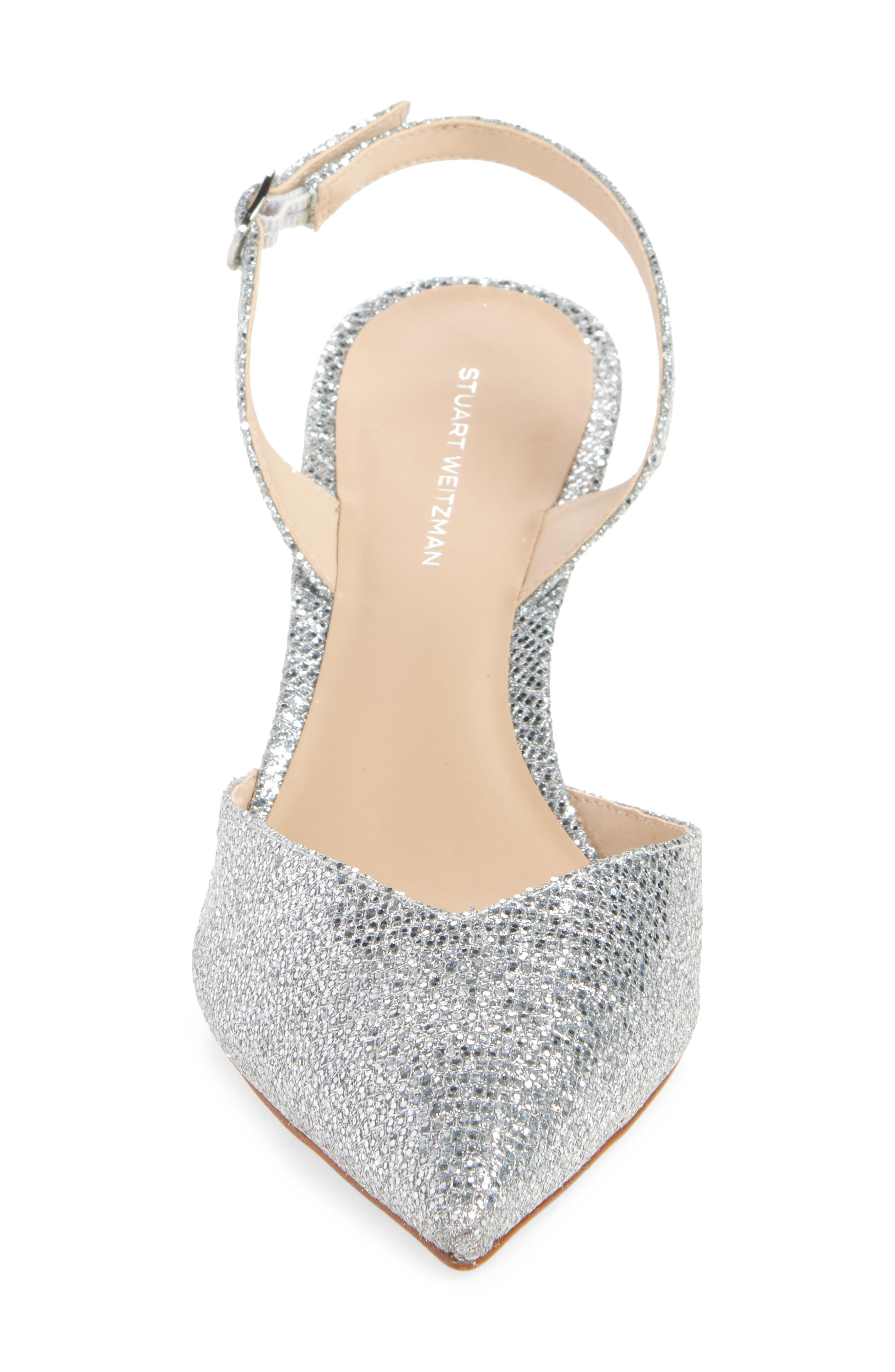 Stuart Weitzman Julia 75 Slingback Pump, Alternate, color, Silver