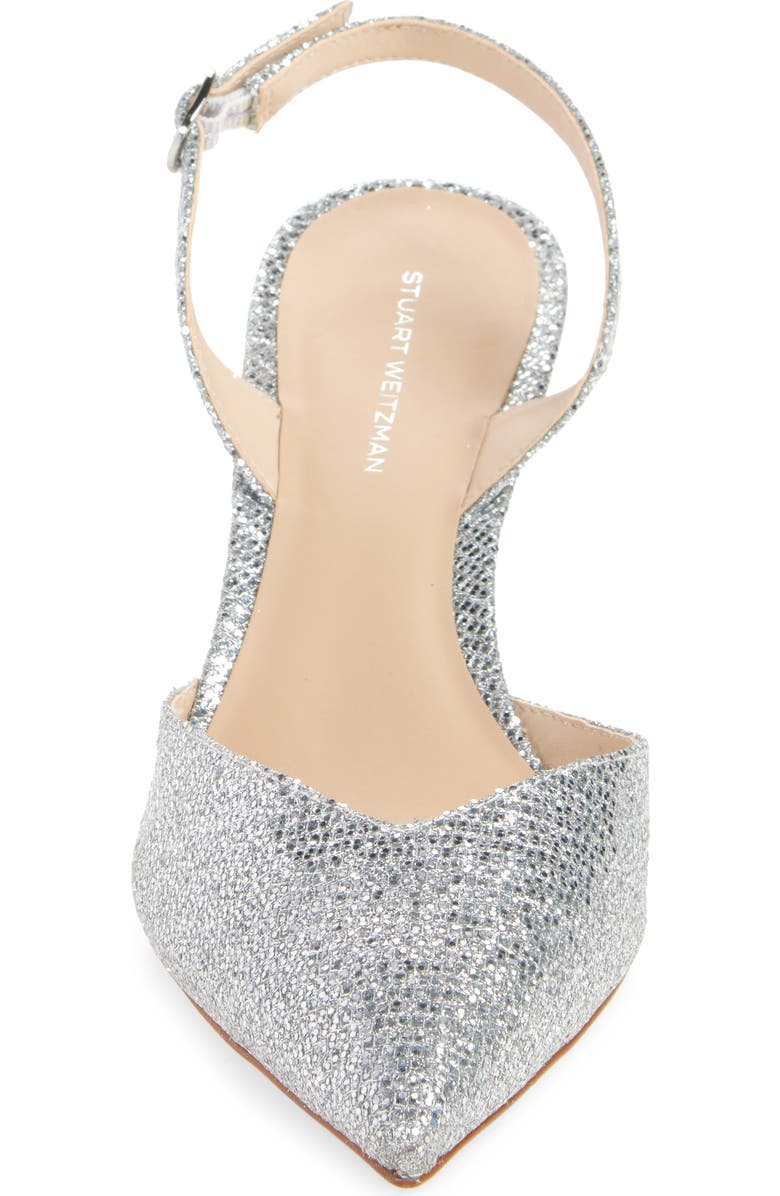 Stuart Weitzman Julia 75 Slingback Pump, Alternate, color, Silver