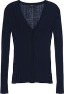 Theory Novel Pointelle Rib Wool Blend Cardigan