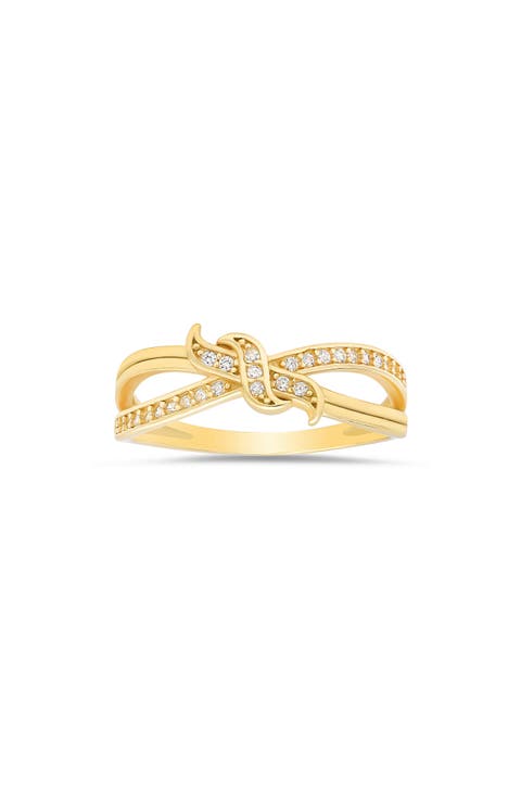 Sterling Silver CZ Love Knot Ring