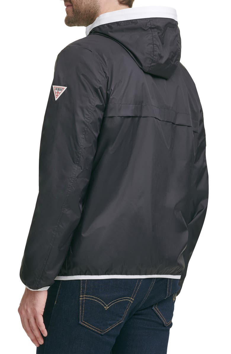 GUESS Nylon Hooded Windbreaker, Alternate, color,