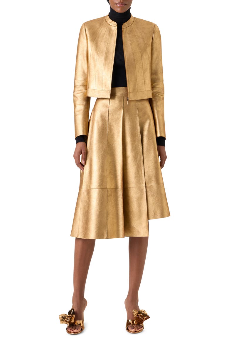 Klaus Leather Jacket, Alternate, color, GOLD