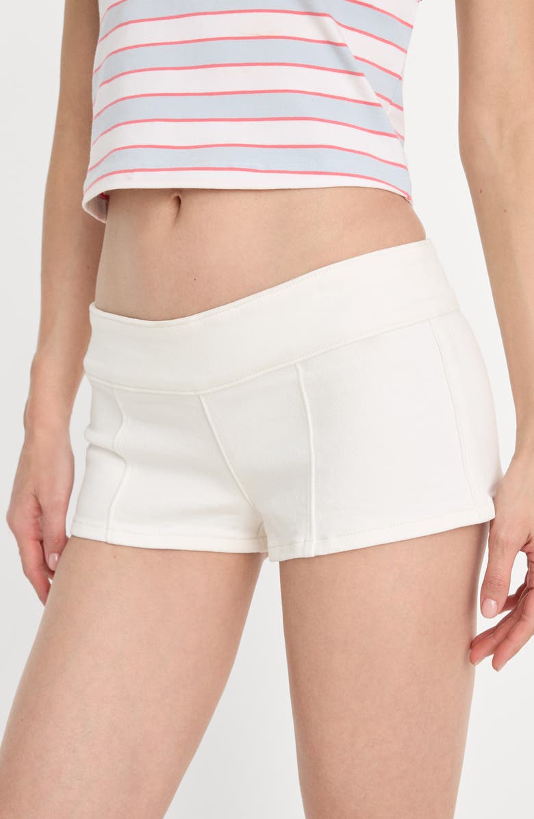 Good American Micro Shorts, Alternate, color, Cotton White