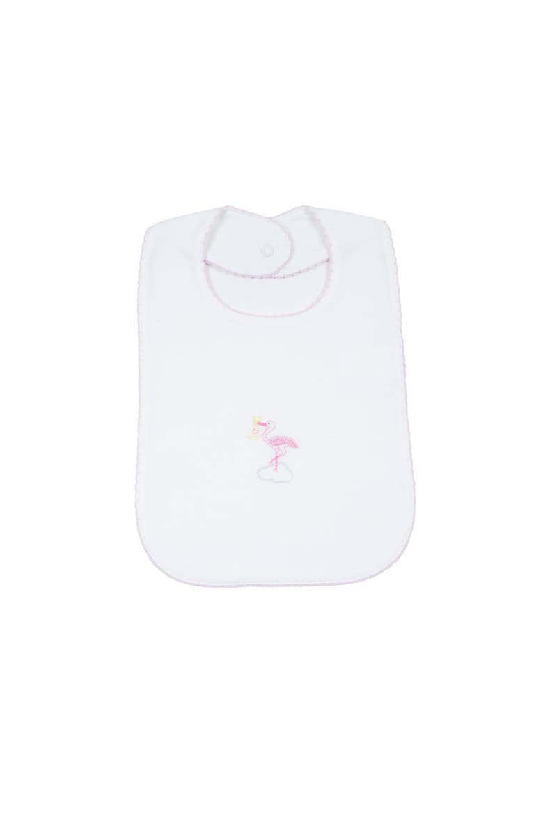 Cuclie Just Delivered Bib, Main, color, White & Pink