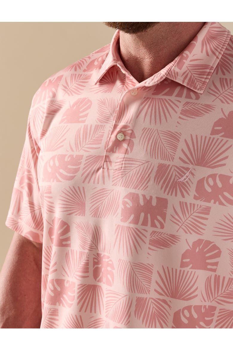 Big & Tall Stamped Floral Performance Polo Shirt, Alternate, color, CONCH