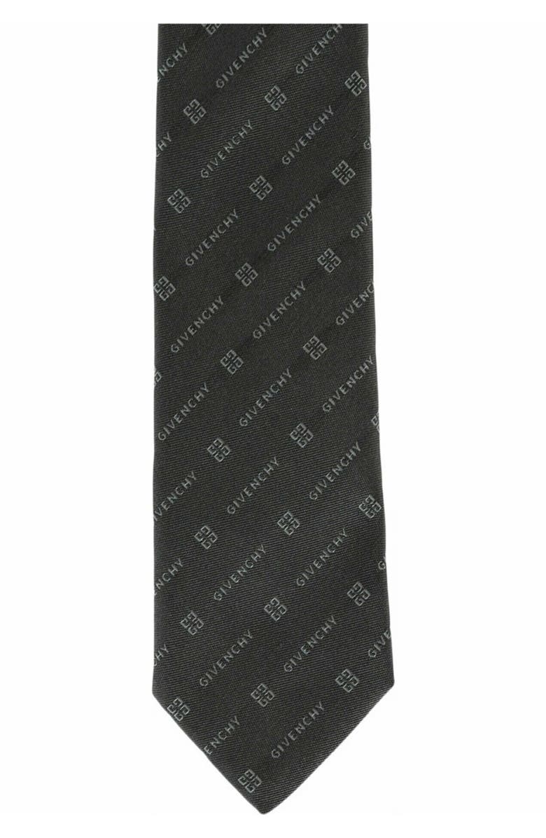 Givenchy Navy Tonal Diagonal Logo Silk Tie main image 1