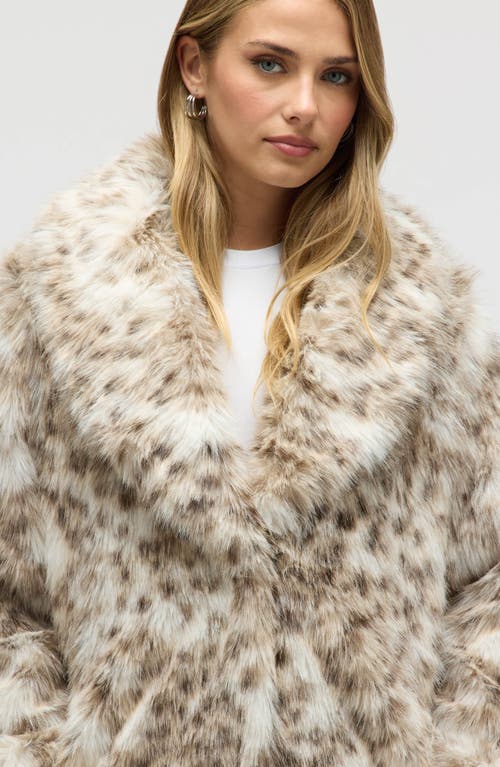 Nvlt Faux Fur Longline Coat In Gray