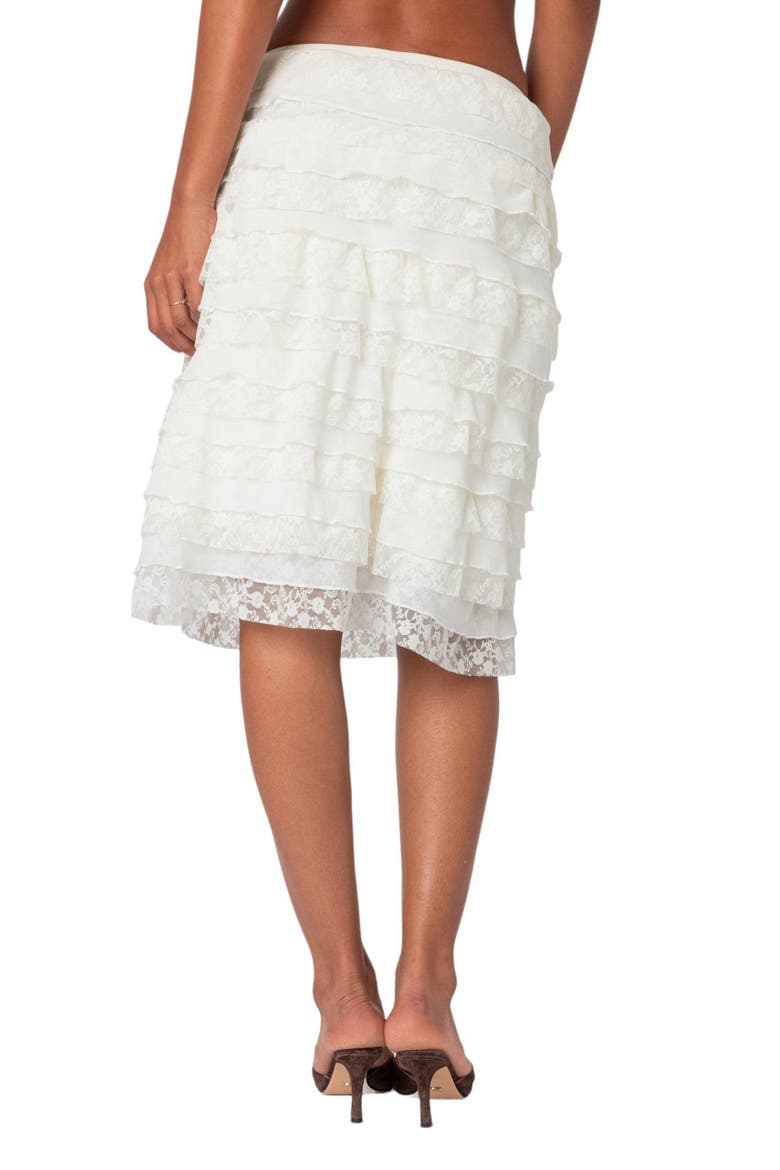 Louise Lace & Ruffle Tiered Skirt, Alternate, color, CREAM