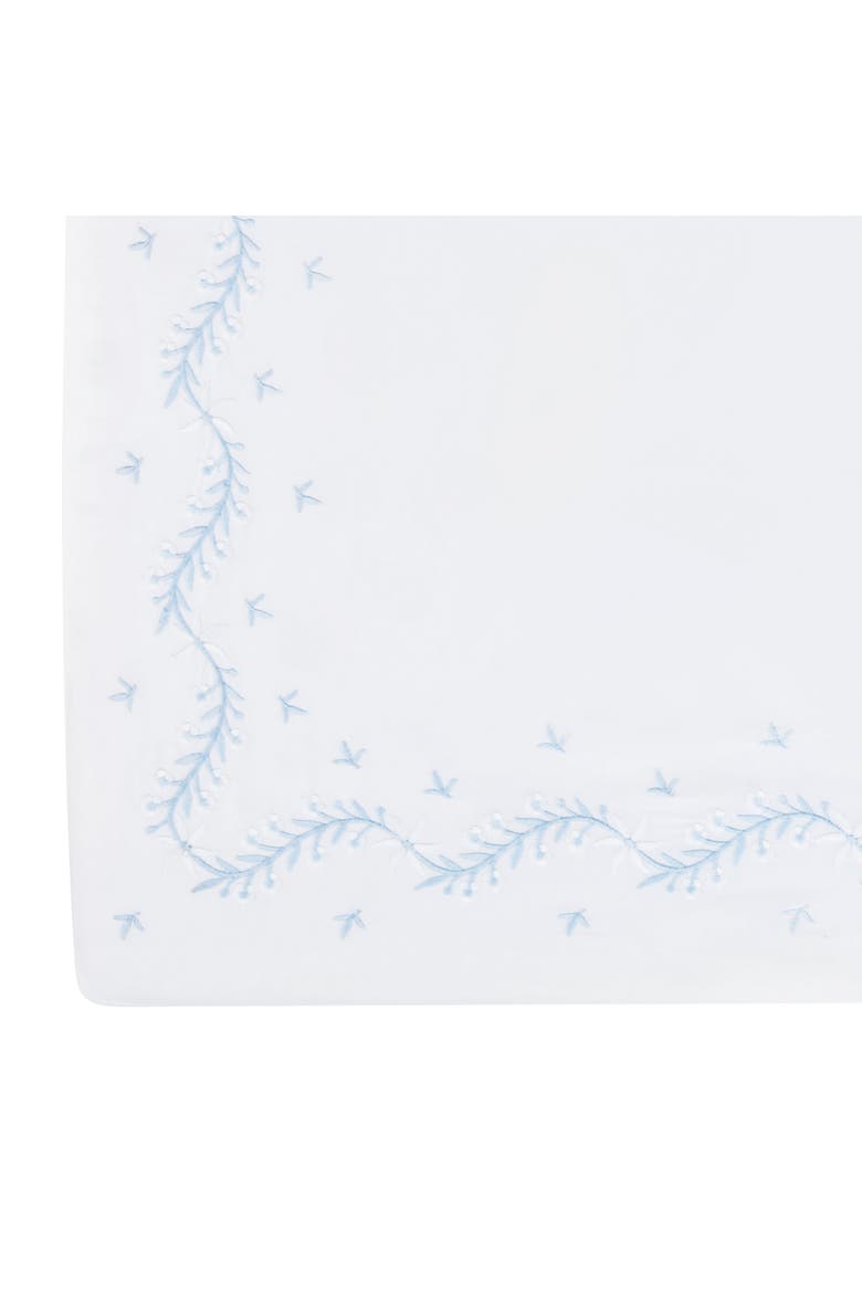 Kids' Embroidered Crib Sheet, Alternate, color, Sky