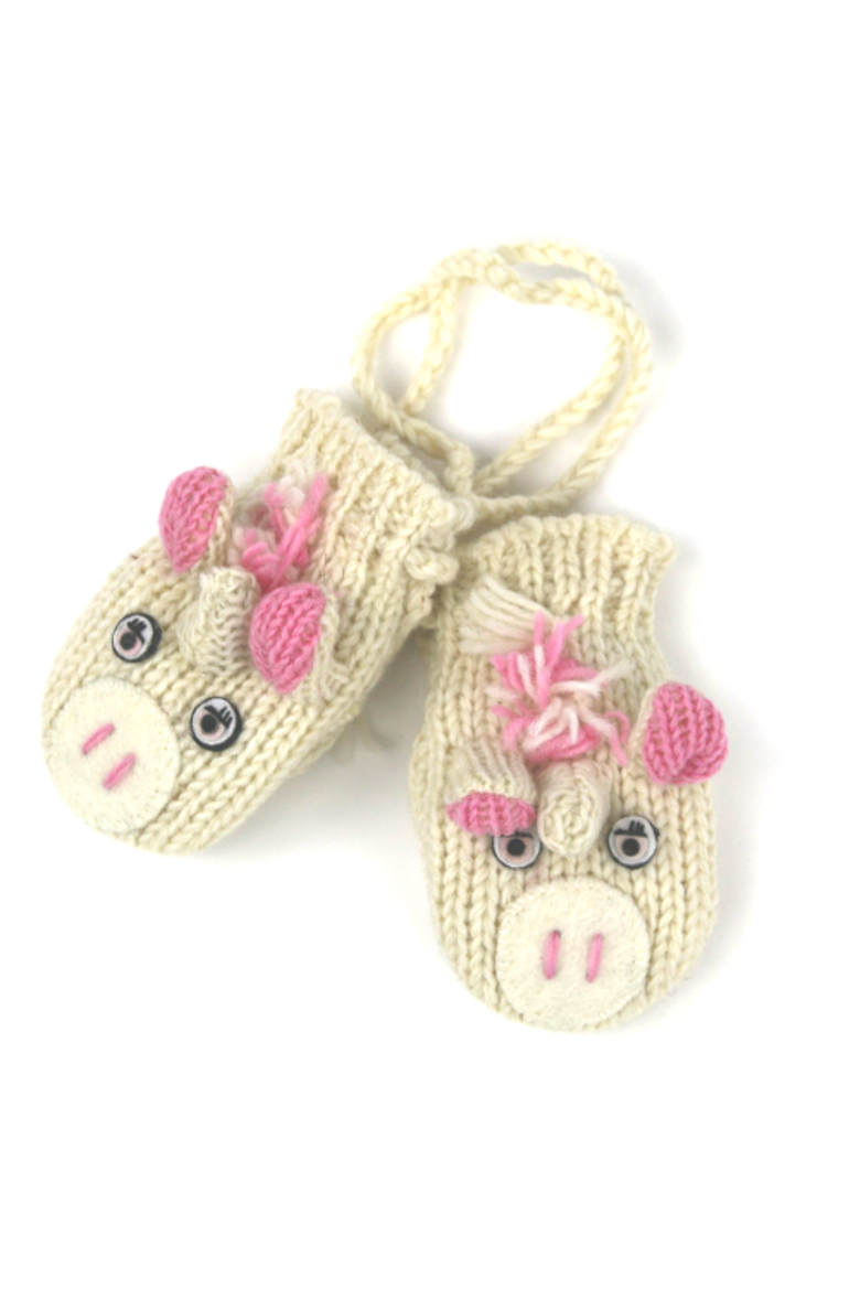 Unicorn Mittens, Main, color, Beige