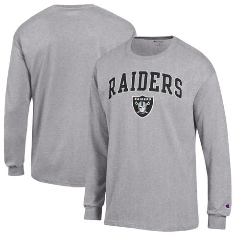 Men's Champion Gray Las Vegas Raiders Arch Over Logo Long Sleeve T-Shirt