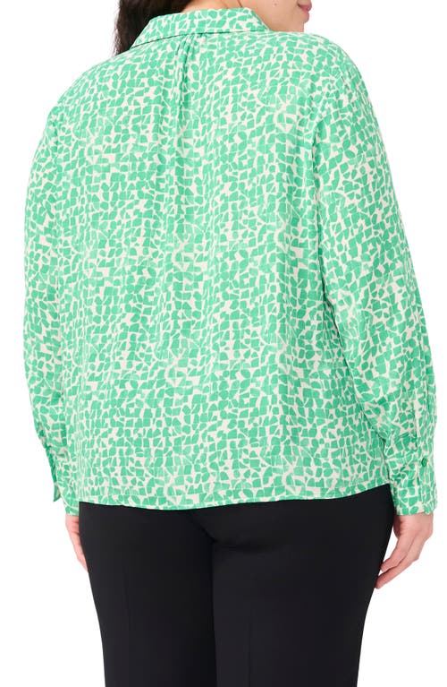Halogenr Halogen(r) Print Button-up Shirt In Vivid Green