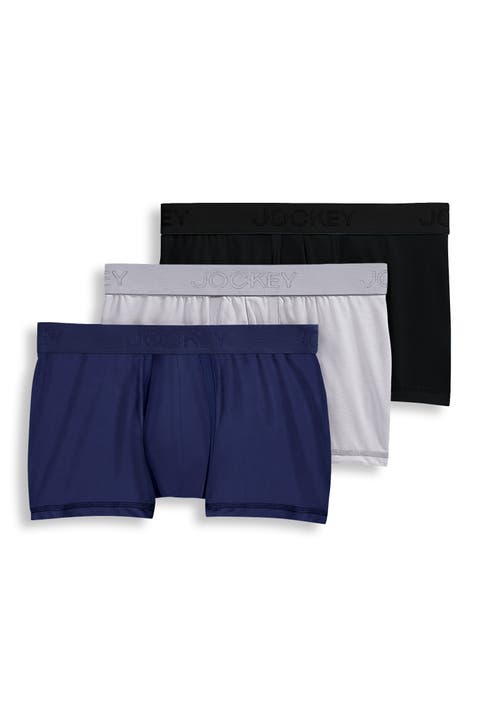 Men's Chafe Proof Pouch Cotton Stretch 3" Trunk - 3 Pack