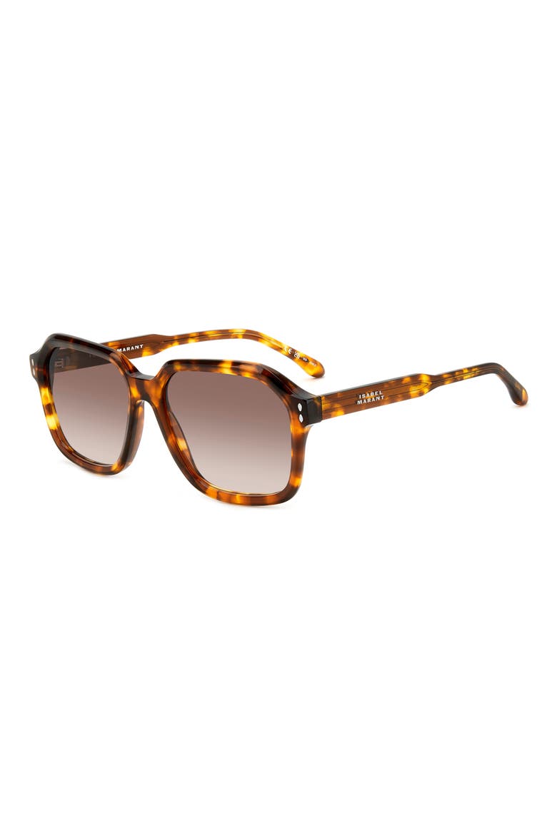 56mm Sqaure Sunglasses, Alternate, color, BROWN HAVANA