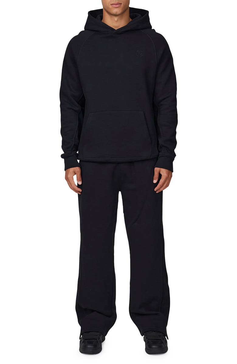 Good For Nothing Ribbed Emblem Split Hem Men Baggy Jogger, Alternate, color, 