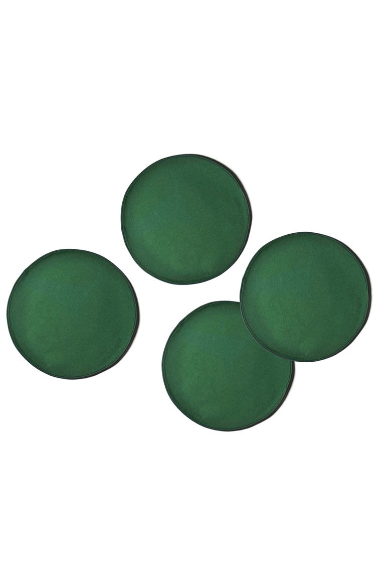 Pine Color Block Round Placemat Set of 4, Main, color, Green