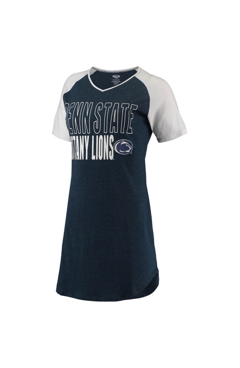 CONCEPTS SPORT Women's Concepts Sport Navy/White Penn State Nittany Lions Raglan V-Neck Nightshirt, Alternate, color, 