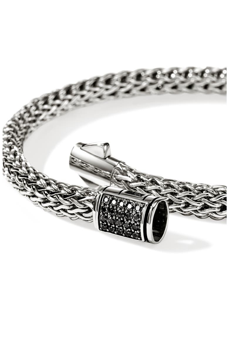 Icon Bracelet, Sterling Silver, Pavé, 5mm, Alternate, color, BLACK SAPPHIRE