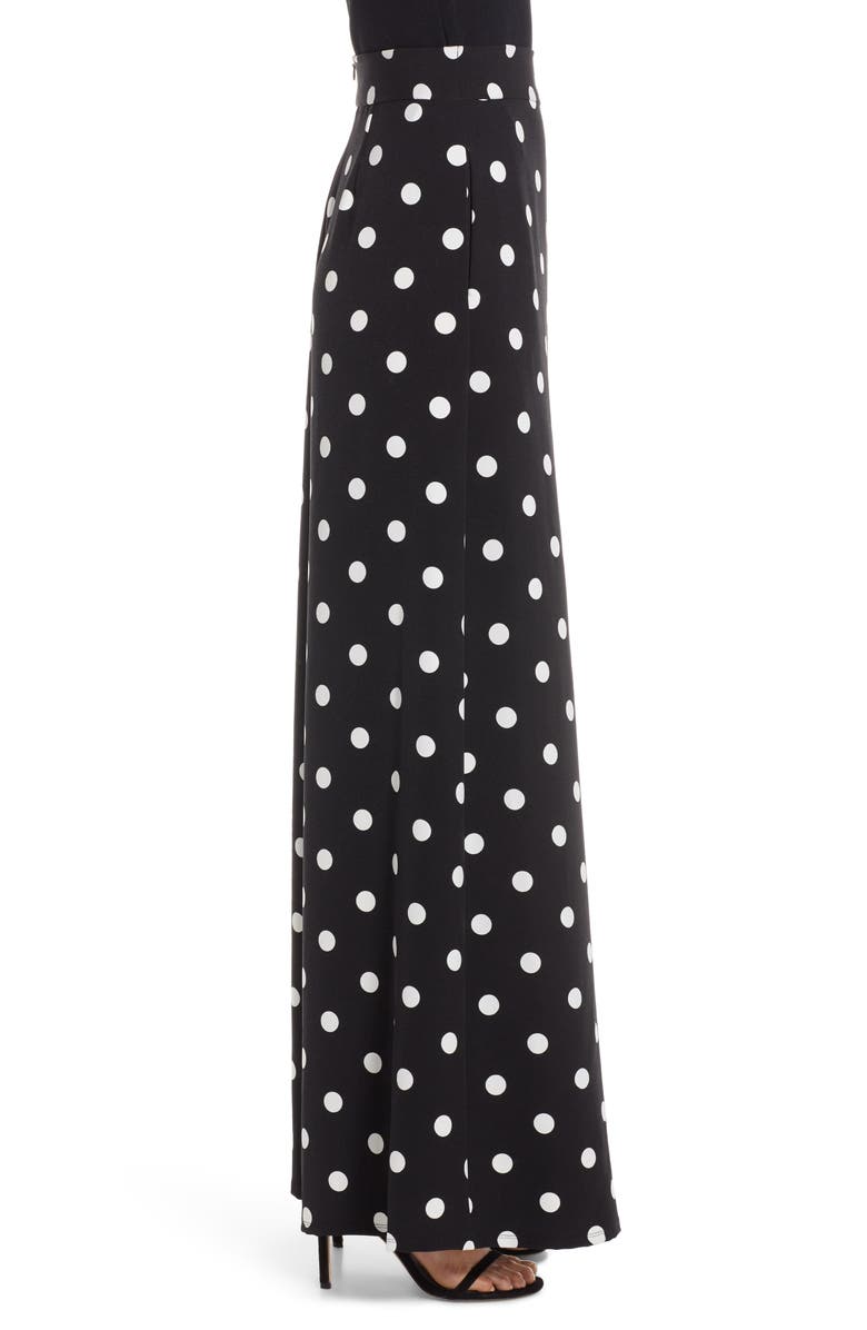 Eliza J Polka Dot Wide Leg Crepe Pants, Alternate, color, 