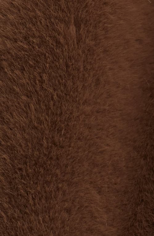 Elie Tahari The Jones Faux Fur Wrap Coat In Brown