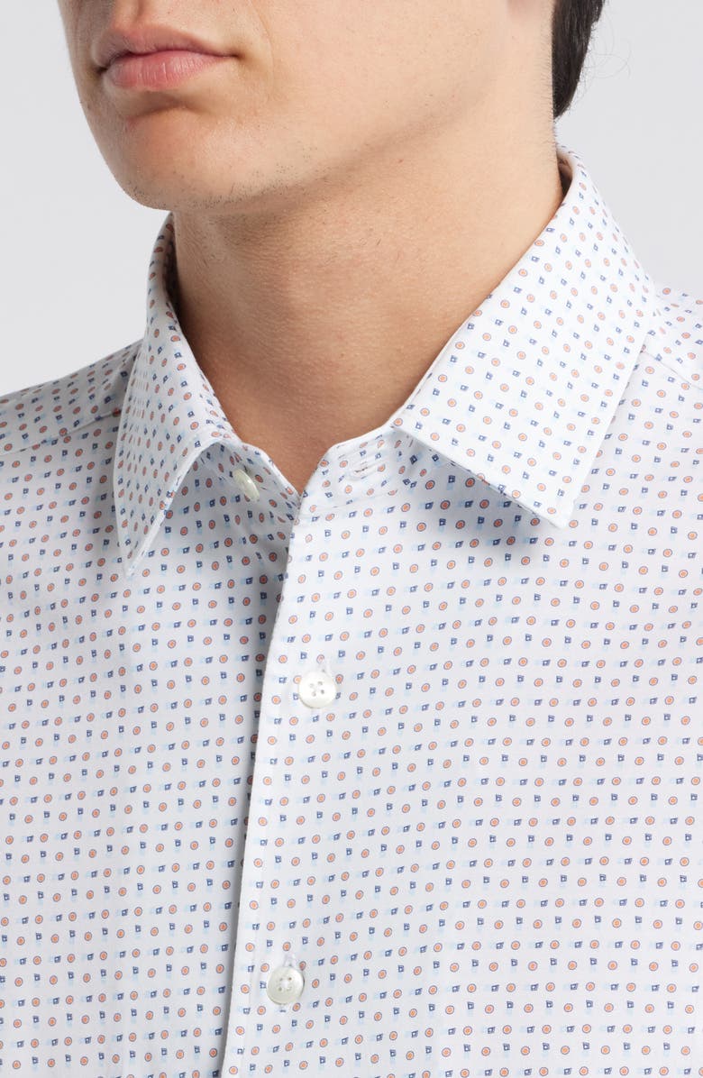 Zanella Dots Knit Cotton Blend Dress Shirt, Alternate, color, Tan