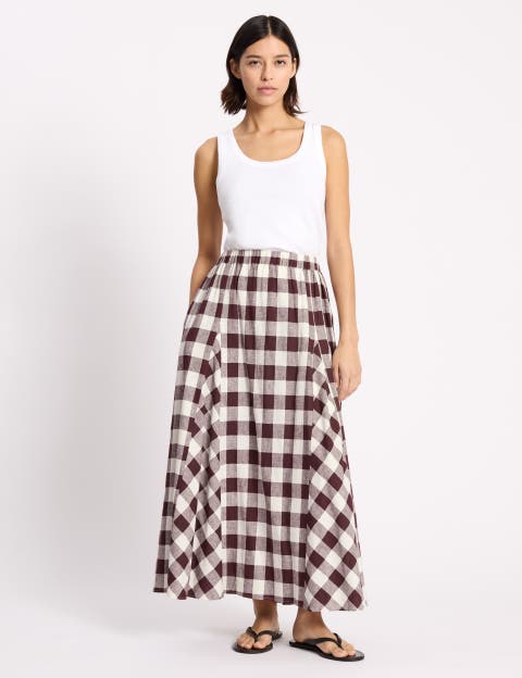 Gingham Maxi Skirt