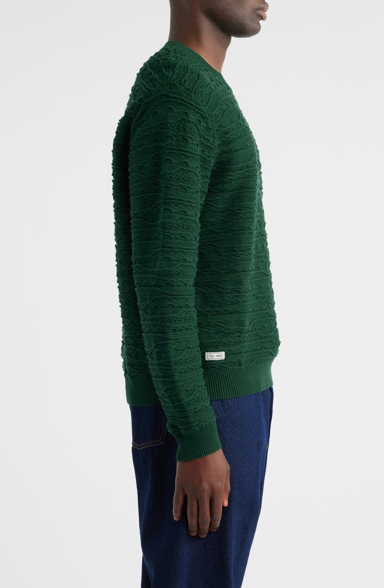 Percival Tales Textured Organic Cotton Sweater, Alternate, color, Forest