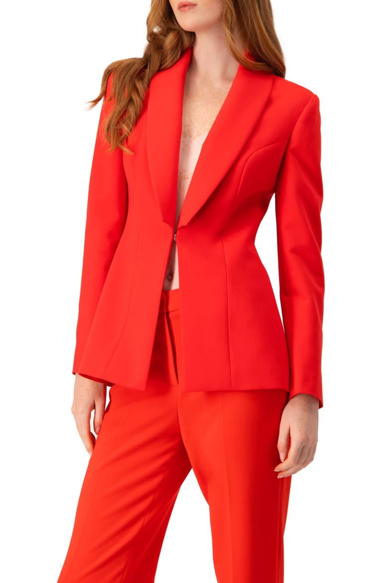 Blazer with Shawl Lapel, Alternate, color, Red