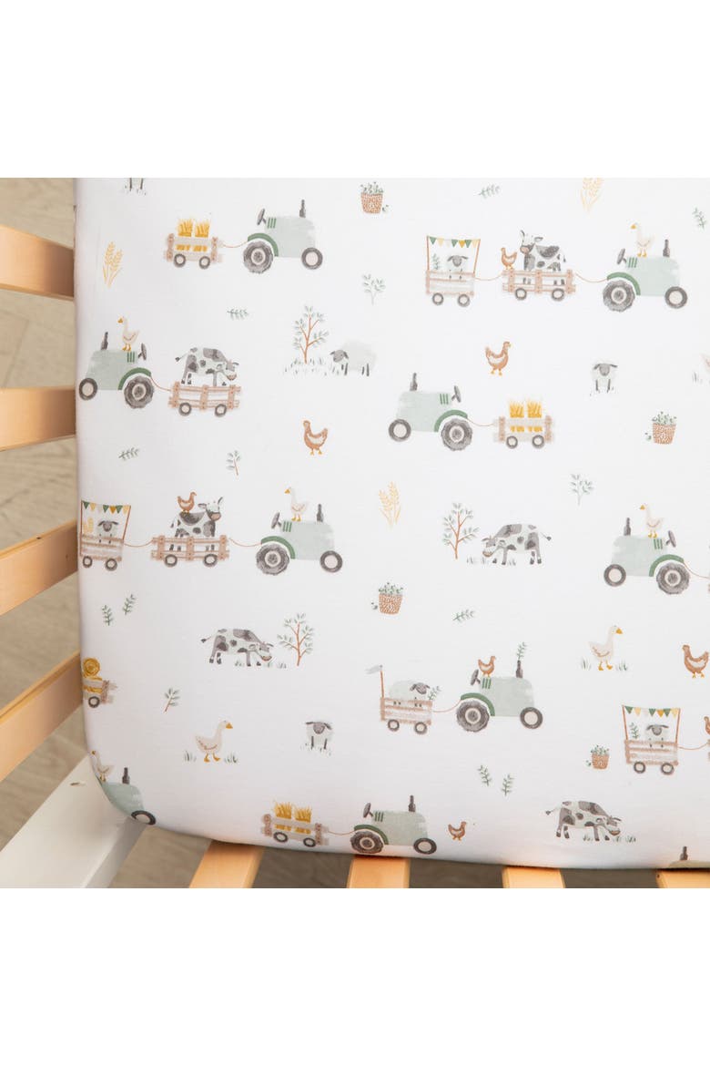 Cotton Jersey Fitted Sheet, Main, color, Tractor Ride