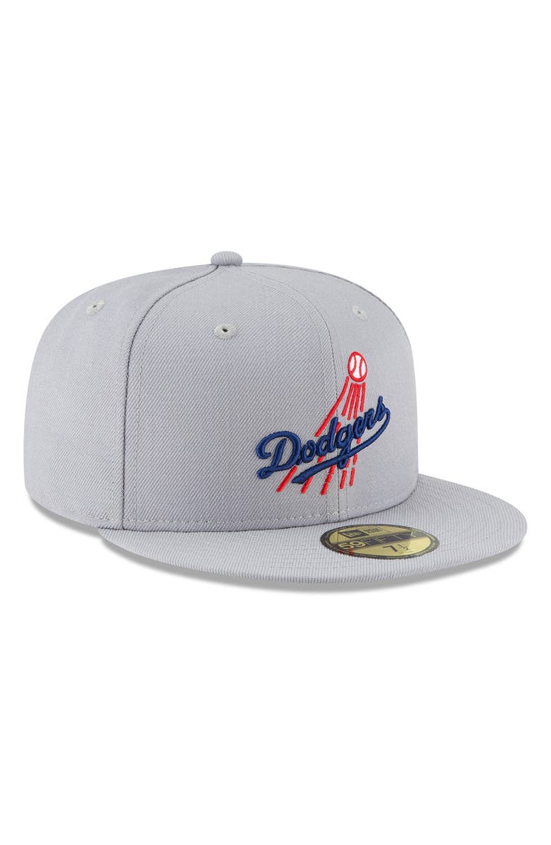 New Era Men's New Era Gray Los Angeles Dodgers Cooperstown Collection Wool 59FIFTY Fitted Hat, Alternate, color,