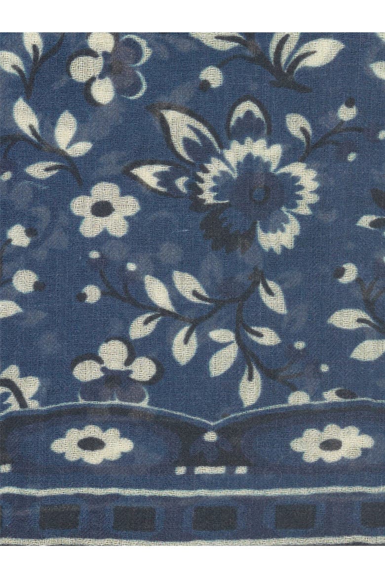 Rosalyn Floral Scarf, Alternate, color, Indigo
