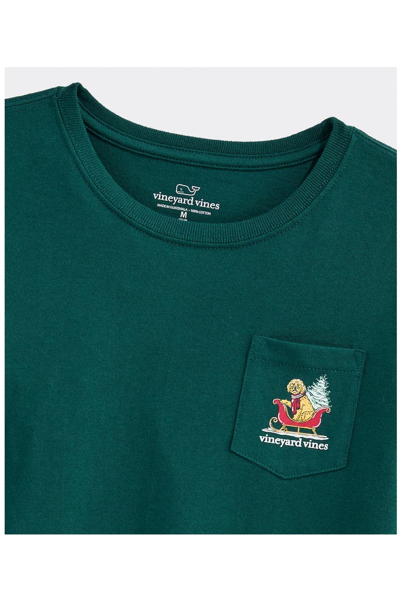 Kids' Long Sleeve Cotton Graphic Pocket T-Shirt, Alternate, color, CHARLESTON GREEN