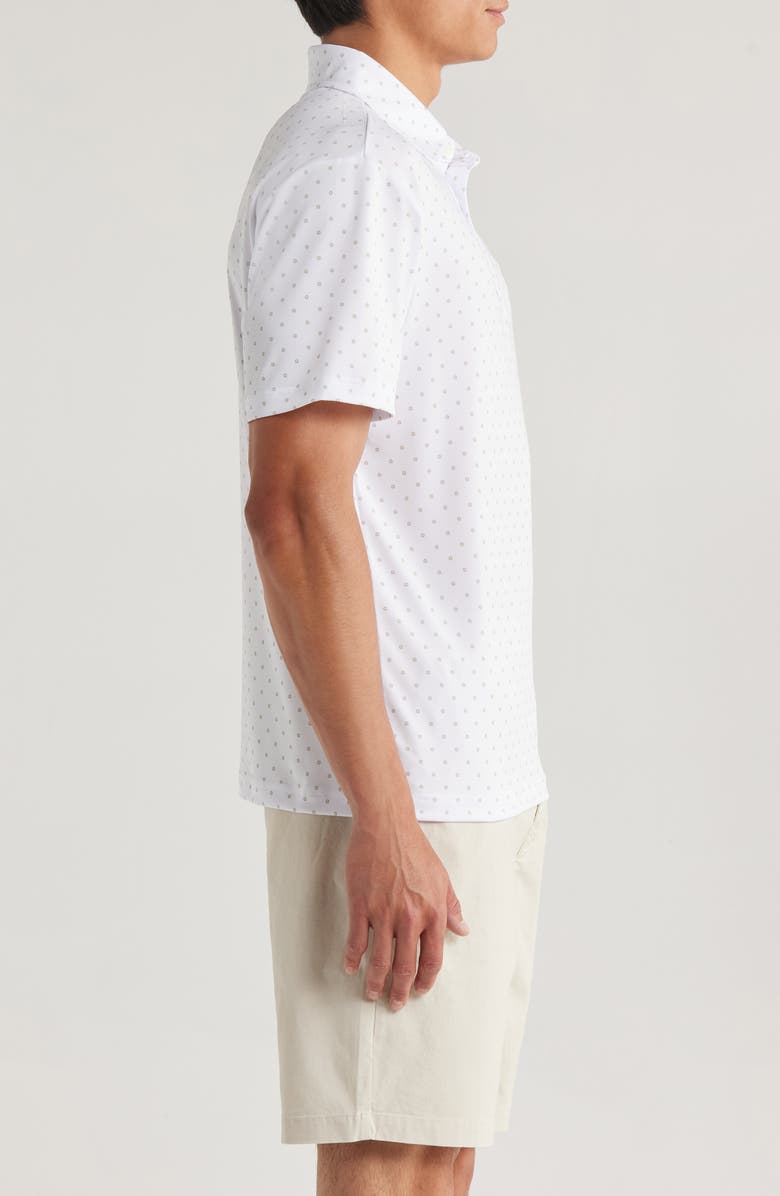 Quiet Golf Tour Only Dot Print Piqué Golf Polo, Alternate, color, White