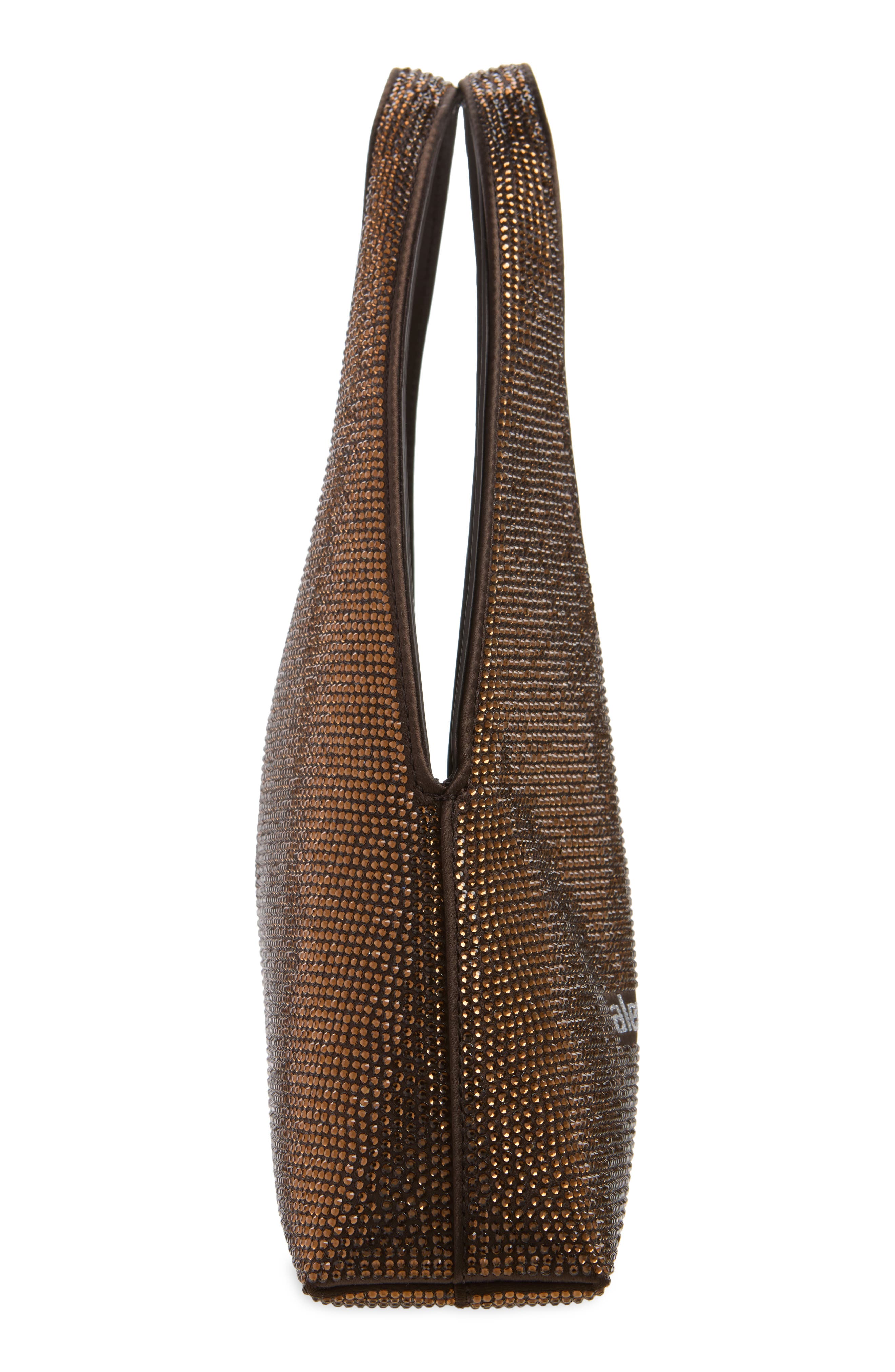 Pike Mini Crystal Hobo Bag, Alternate, color, BROWN