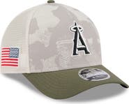 New Era Men's New Era Light Beige/Olive Los Angeles Angels 2025 Armed Forces Day 9FORTY M-Crown A-Frame Adjustable Hat